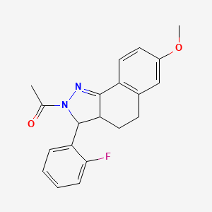 1-[3-(2-Fluorophenyl)-7-methoxy-3,3a,4,5-tetrahydrobenzo[g]indazol-2-yl]ethanone