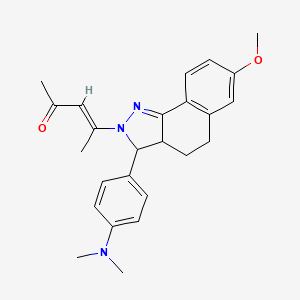 (E)-4-[3-[4-(Dimethylamino)phenyl]-7-methoxy-3,3a,4,5-tetrahydrobenzo[g]indazol-2-yl]pent-3-en-2-one