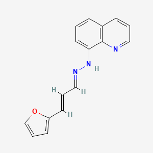 molecular formula C16H13N3O B1657318 N-[(E)-[(E)-3-(furan-2-yl)prop-2-enylidene]amino]quinolin-8-amine CAS No. 5621-52-3
