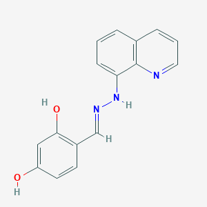 4-[(E)-(Quinolin-8-ylhydrazinylidene)methyl]benzene-1,3-diol