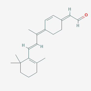 molecular formula C21H28O B165732 (2e)-{(4e)-4-[(3e)-4-(2,6,6-Trimethylcyclohex-1-En-1-Yl)but-3-En-2-Ylidene]cyclohex-2-En-1-Ylidene}acetaldehyde CAS No. 128434-80-0