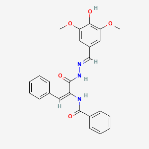 molecular formula C25H23N3O5 B1657320 N-[(E)-3-[(2E)-2-[(4-Hydroxy-3,5-dimethoxyphenyl)methylidene]hydrazinyl]-3-oxo-1-phenylprop-1-en-2-yl]benzamide CAS No. 5623-34-7