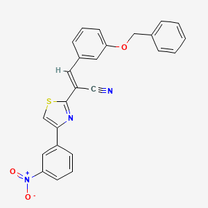 B1657322 (E)-2-[4-(3-nitrophenyl)-1,3-thiazol-2-yl]-3-(3-phenylmethoxyphenyl)prop-2-enenitrile CAS No. 5625-06-9