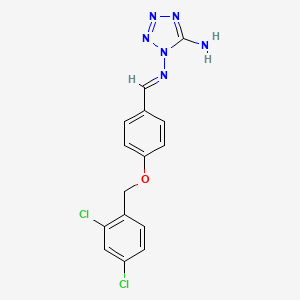 B1657324 1-[(E)-[4-[(2,4-dichlorophenyl)methoxy]phenyl]methylideneamino]tetrazol-5-amine CAS No. 5626-13-1