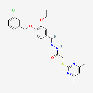 molecular formula C24H25ClN4O3S B1657327 N-[(E)-[4-[(3-chlorophenyl)methoxy]-3-ethoxyphenyl]methylideneamino]-2-(4,6-dimethylpyrimidin-2-yl)sulfanylacetamide CAS No. 5626-60-8
