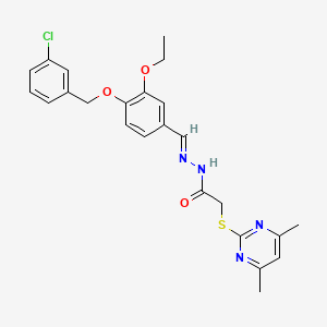 N-[(E)-[4-[(3-chlorophenyl)methoxy]-3-ethoxyphenyl]methylideneamino]-2-(4,6-dimethylpyrimidin-2-yl)sulfanylacetamide