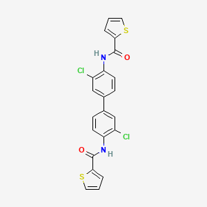 molecular formula C22H14Cl2N2O2S2 B1657332 N-[2-chloro-4-[3-chloro-4-(thiophene-2-carbonylamino)phenyl]phenyl]thiophene-2-carboxamide CAS No. 5628-18-2