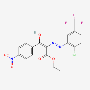 molecular formula C18H13ClF3N3O5 B1657338 Ethyl (2Z)-2-[[2-chloro-5-(trifluoromethyl)phenyl]hydrazinylidene]-3-(4-nitrophenyl)-3-oxo-propanoate CAS No. 5630-64-8