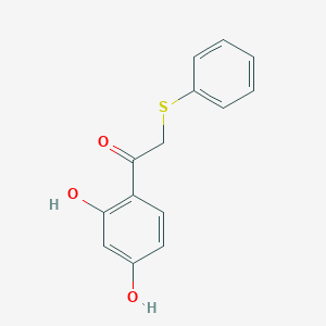 molecular formula C14H12O3S B1657339 Ethanone, 1-(2,4-dihydroxyphenyl)-2-(phenylthio)- CAS No. 56307-99-4