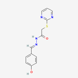 molecular formula C13H12N4O2S B1657340 N'-[(4-oxocyclohexa-2,5-dien-1-ylidene)methyl]-2-pyrimidin-2-ylsulfanylacetohydrazide CAS No. 5631-64-1