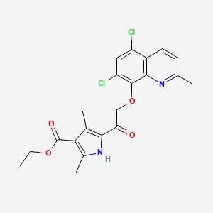 ethyl 5-[2-(5,7-dichloro-2-methylquinolin-8-yl)oxyacetyl]-2,4-dimethyl-1H-pyrrole-3-carboxylate