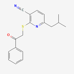 6-(2-Methylpropyl)-2-[(2-oxo-2-phenylethyl)sulfanyl]pyridine-3-carbonitrile