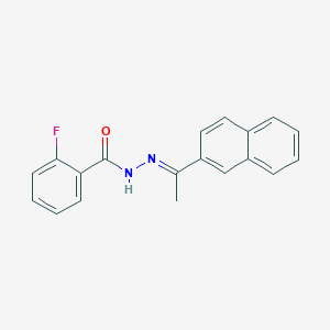 2-fluoro-N-[(E)-1-naphthalen-2-ylethylideneamino]benzamide