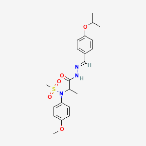 2-(4-methoxy-N-methylsulfonylanilino)-N-[(E)-(4-propan-2-yloxyphenyl)methylideneamino]propanamide