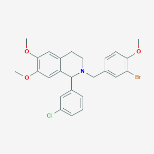 B1657364 2-[(3-bromo-4-methoxyphenyl)methyl]-1-(3-chlorophenyl)-6,7-dimethoxy-3,4-dihydro-1H-isoquinoline CAS No. 5641-48-5