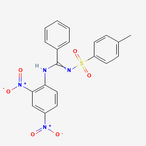 molecular formula C20H16N4O6S B1657372 N-(2,4-dinitrophenyl)-N'-(4-methylphenyl)sulfonylbenzenecarboximidamide CAS No. 5647-51-8