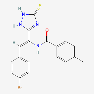 molecular formula C18H15BrN4OS B1657385 N-[2-(4-bromophenyl)-1-(5-mercapto-4H-1,2,4-triazol-3-yl)vinyl]-4-methylbenzamide CAS No. 5652-34-6