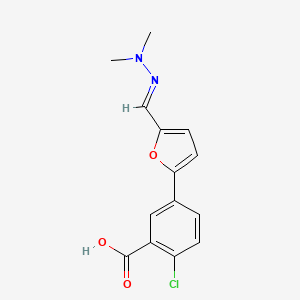 2-chloro-5-[5-[(E)-(dimethylhydrazinylidene)methyl]furan-2-yl]benzoic acid