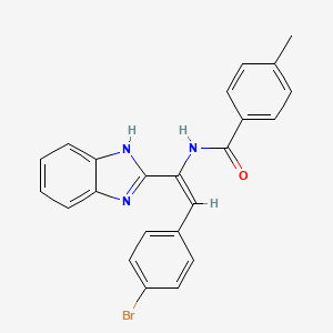 N-[(E)-1-(1H-benzimidazol-2-yl)-2-(4-bromophenyl)ethenyl]-4-methylbenzamide