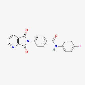 4-(5,7-dioxopyrrolo[3,4-b]pyridin-6-yl)-N-(4-fluorophenyl)benzamide