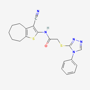 N-(3-cyano-5,6,7,8-tetrahydro-4H-cyclohepta[b]thiophen-2-yl)-2-[(4-phenyl-1,2,4-triazol-3-yl)sulfanyl]acetamide