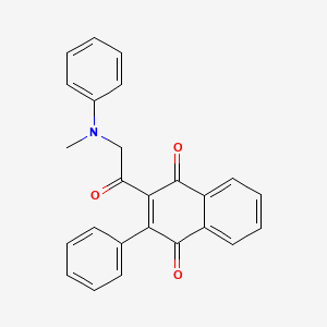molecular formula C25H19NO3 B1657415 1,4-Naphthalenedione, 2-[(methylphenylamino)acetyl]-3-phenyl- CAS No. 56620-75-8