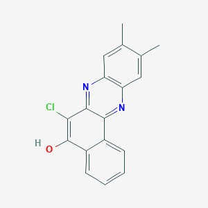 molecular formula C18H13ClN2O B1657417 Benzo[a]phenazin-5-ol, 6-chloro-9,10-dimethyl- CAS No. 56624-73-8