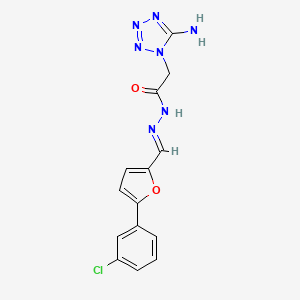 2-(5-aminotetrazol-1-yl)-N-[(E)-[5-(3-chlorophenyl)furan-2-yl]methylideneamino]acetamide