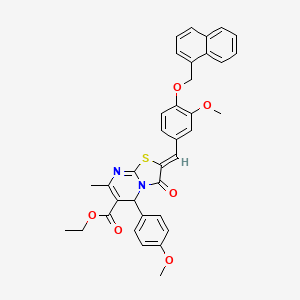 ethyl (2Z)-2-[[3-methoxy-4-(naphthalen-1-ylmethoxy)phenyl]methylidene]-5-(4-methoxyphenyl)-7-methyl-3-oxo-5H-[1,3]thiazolo[3,2-a]pyrimidine-6-carboxylate