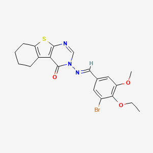 3-[(E)-(3-bromo-4-ethoxy-5-methoxyphenyl)methylideneamino]-5,6,7,8-tetrahydro-[1]benzothiolo[2,3-d]pyrimidin-4-one