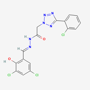 B1657446 2-[5-(2-Chlorophenyl)tetrazol-2-yl]-N-[(E)-(3,5-dichloro-2-hydroxyphenyl)methylideneamino]acetamide CAS No. 5671-56-7
