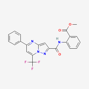 molecular formula C22H15F3N4O3 B1657448 Methyl 2-[[5-phenyl-7-(trifluoromethyl)pyrazolo[1,5-a]pyrimidine-2-carbonyl]amino]benzoate CAS No. 5672-09-3