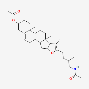 molecular formula C31H47NO4 B1657451 [6-(4-Acetamido-3-methylbutyl)-7,9,13-trimethyl-5-oxapentacyclo[10.8.0.02,9.04,8.013,18]icosa-6,18-dien-16-yl] acetate CAS No. 5672-30-0