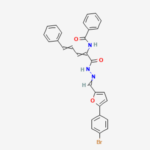 molecular formula C29H22BrN3O3 B1657483 N-[1-[2-[[5-(4-bromophenyl)furan-2-yl]methylidene]hydrazinyl]-1-oxo-5-phenylpenta-2,4-dien-2-yl]benzamide CAS No. 5679-16-3