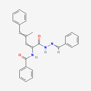 B1657484 N-[(1Z,3E)-1-[(Benzylideneamino)carbamoyl]-3-methyl-4-phenyl-buta-1,3-dienyl]benzamide CAS No. 5679-25-4