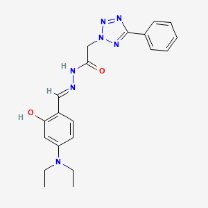 B1657485 N'-{(E)-[4-(diethylamino)-2-hydroxyphenyl]methylidene}-2-(5-phenyl-2H-tetrazol-2-yl)acetohydrazide CAS No. 5679-31-2