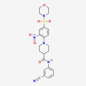 molecular formula C23H25N5O6S B1657489 N-(3-cyanophenyl)-1-(4-morpholin-4-ylsulfonyl-2-nitrophenyl)piperidine-4-carboxamide CAS No. 5679-80-1