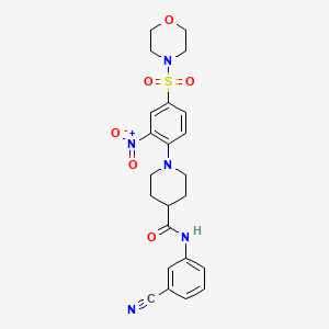 B1657489 N-(3-cyanophenyl)-1-(4-morpholin-4-ylsulfonyl-2-nitrophenyl)piperidine-4-carboxamide CAS No. 5679-80-1
