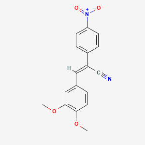 B1657494 3-(3,4-Dimethoxyphenyl)-2-(4-nitrophenyl)acrylonitrile CAS No. 5681-27-6