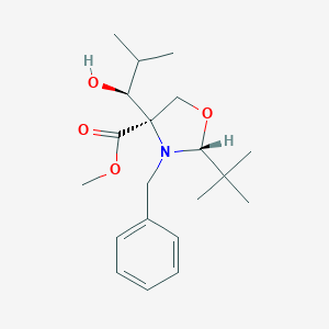 molecular formula C20H31NO4 B016575 (2R,4S)-2-t-Butyl-N-benzyl-4-[1-(S)-hydroxy-2-methylpropyl]-oxazolidine-4-carboxylic Acid, Methyl Ester CAS No. 145451-90-7