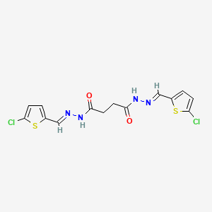 B1657502 N,N'-bis[(E)-(5-chlorothiophen-2-yl)methylideneamino]butanediamide CAS No. 5684-81-1