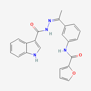 N-[(Z)-1-[3-(furan-2-carbonylamino)phenyl]ethylideneamino]-1H-indole-3-carboxamide