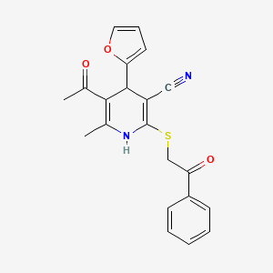 5-Acetyl-4-(furan-2-yl)-6-methyl-2-phenacylsulfanyl-1,4-dihydropyridine-3-carbonitrile