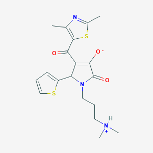 1-[3-(dimethylazaniumyl)propyl]-3-(2,4-dimethyl-1,3-thiazole-5-carbonyl)-5-oxo-2-thiophen-2-yl-2H-pyrrol-4-olate