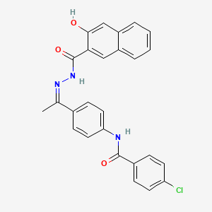 B1657526 N-[(Z)-1-[4-[(4-chlorobenzoyl)amino]phenyl]ethylideneamino]-3-hydroxynaphthalene-2-carboxamide CAS No. 5698-19-1
