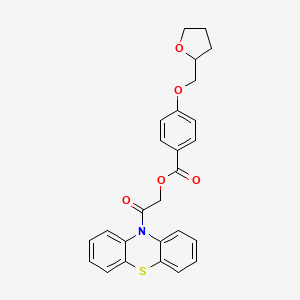 B1657527 (2-Oxo-2-phenothiazin-10-ylethyl) 4-(oxolan-2-ylmethoxy)benzoate CAS No. 5698-76-0