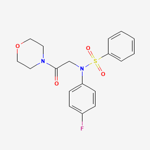 molecular formula C18H19FN2O4S B1657538 N-(4-Fluorophenyl)-N-(2-morpholin-4-YL-2-oxo-ethyl)benzenesulfonamide CAS No. 5705-77-1