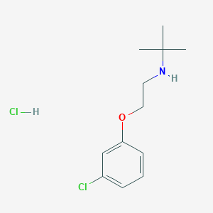 molecular formula C12H19Cl2NO B1657580 N-[2-(3-Chlorophenoxy)ethyl]-2-methylpropan-2-amine;hydrochloride CAS No. 5731-21-5