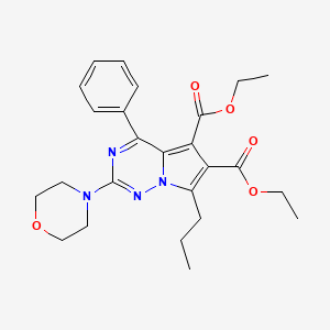 Diethyl 2-morpholin-4-yl-4-phenyl-7-propylpyrrolo[2,1-f][1,2,4]triazine-5,6-dicarboxylate