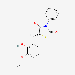 B1657591 (5Z)-5-[(3-ethoxy-2-hydroxyphenyl)methylidene]-3-phenyl-1,3-thiazolidine-2,4-dione CAS No. 5735-40-0